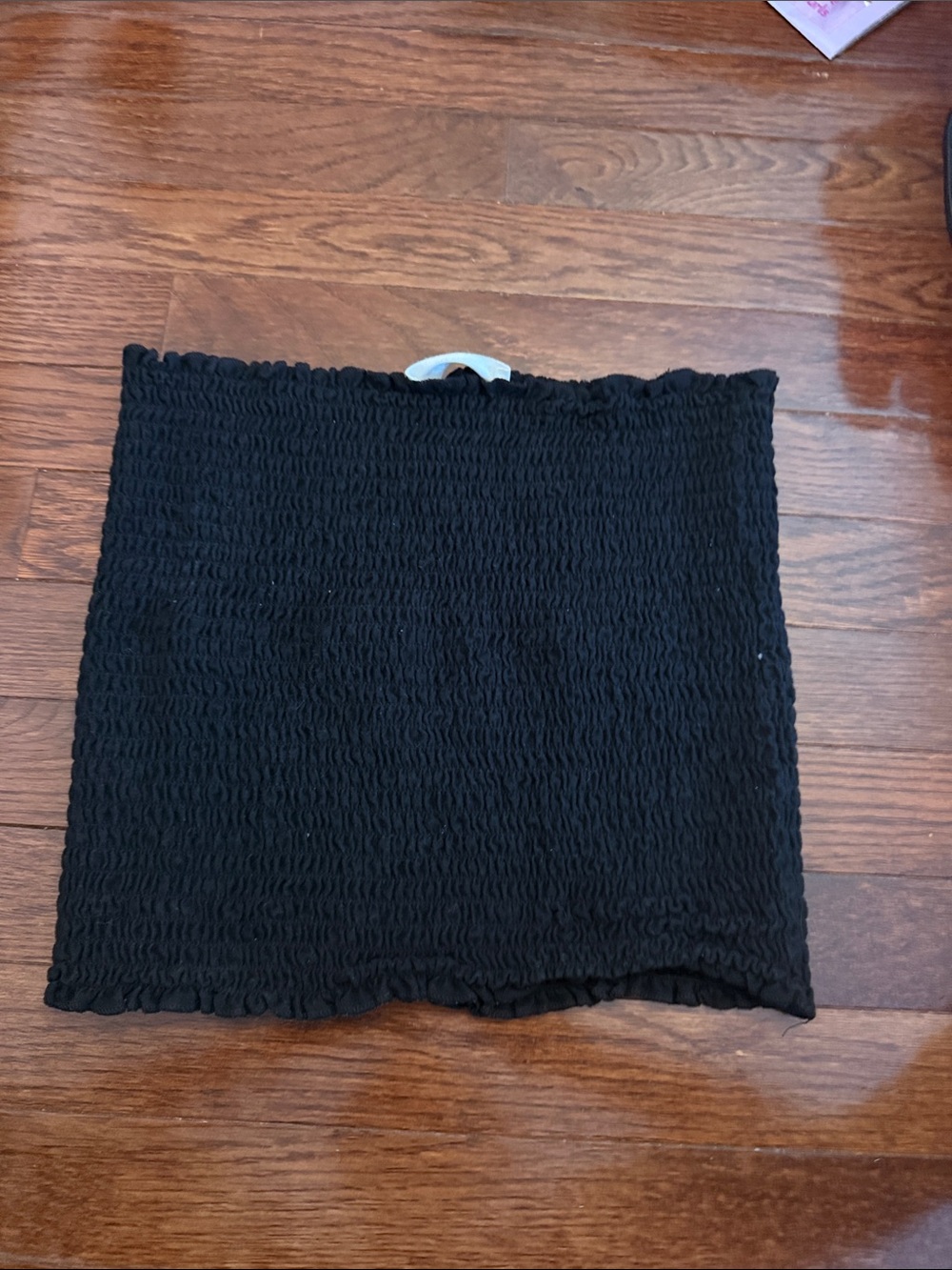 Zenana Outfitters Black Smocked Tube Mini Skirt